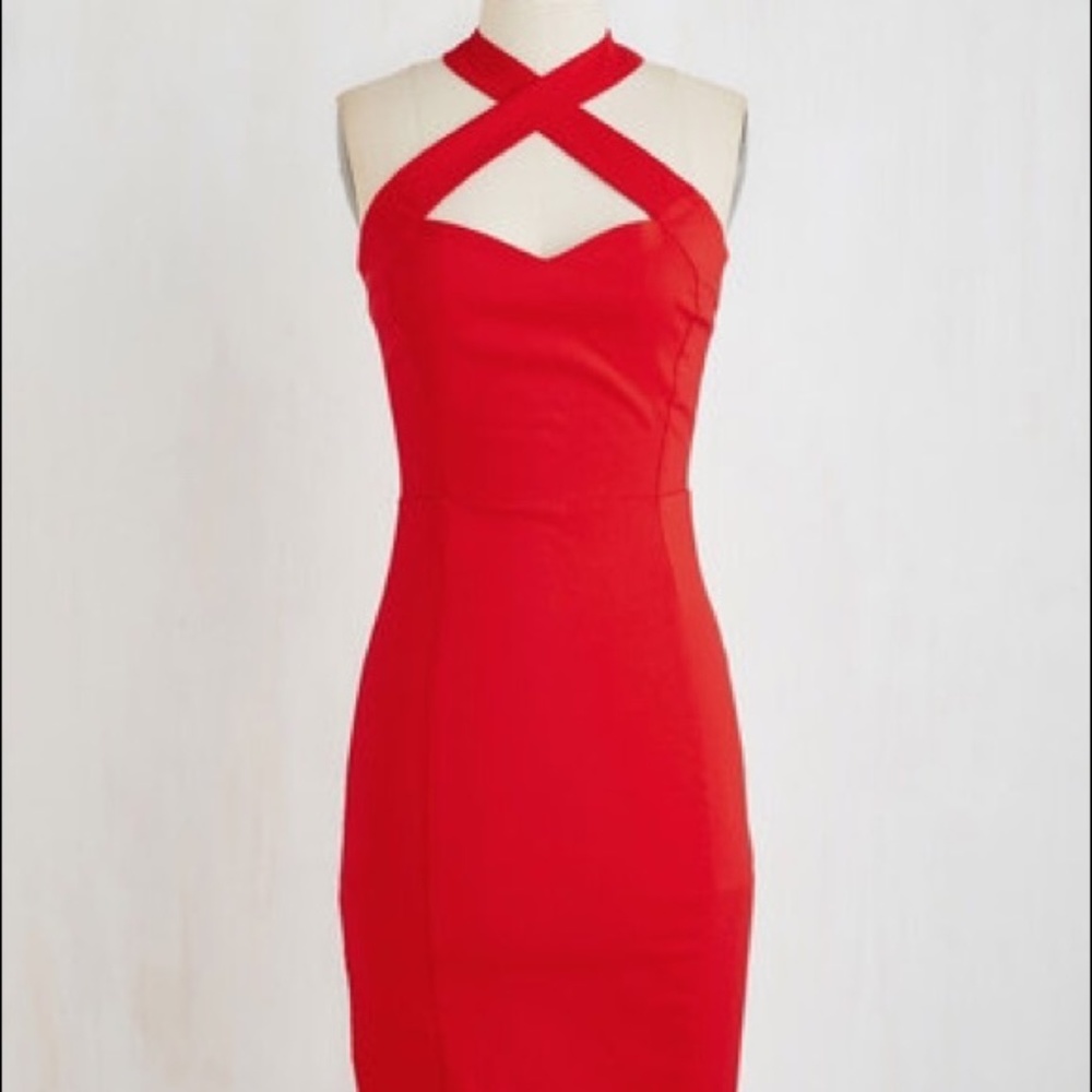 Collectif Sexy Cross top Pencil Midi Dress